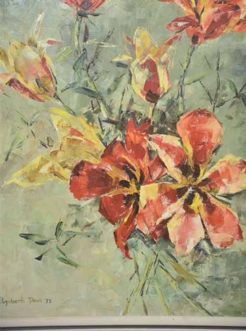 OIL ON CANVAS FLORAL STILL LIFE - ADDITIONAL PHOTO 1