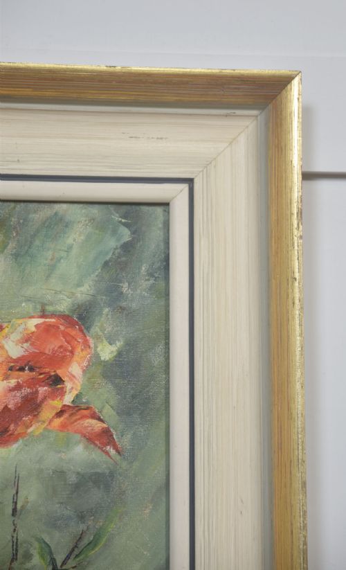 OIL ON CANVAS FLORAL STILL LIFE - ADDITIONAL PHOTO 3