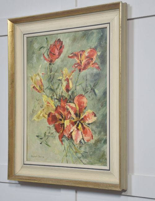 OIL ON CANVAS FLORAL STILL LIFE - ADDITIONAL PHOTO 4