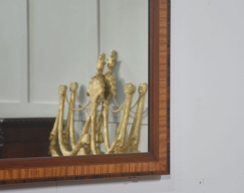 INLAID MAHOGANY CONSOLE TABLE WITH MATCHING WALL MIRROR - ADDITIONAL PHOTO 5