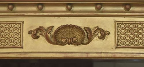LARGE NEOCLASSICAL GILTWOOD OVERMANTEL MIRROR - ADDITIONAL PHOTO 3