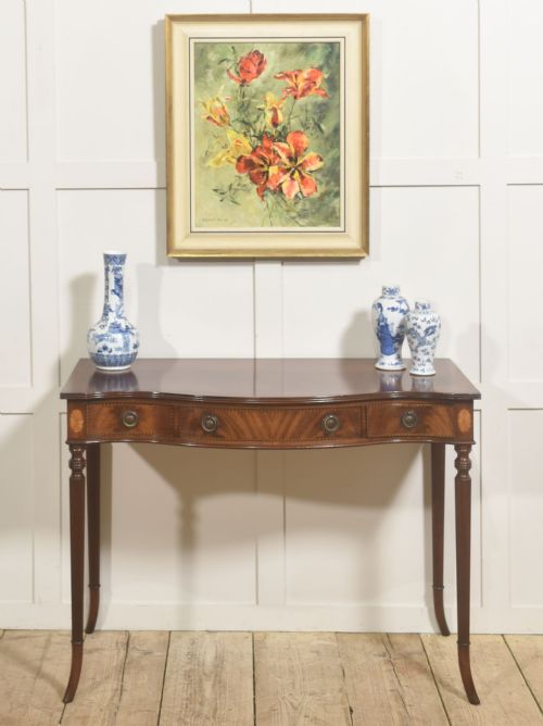 FINE INLAID MAHOGANY WRITING TABLE - ADDITIONAL PHOTO 1