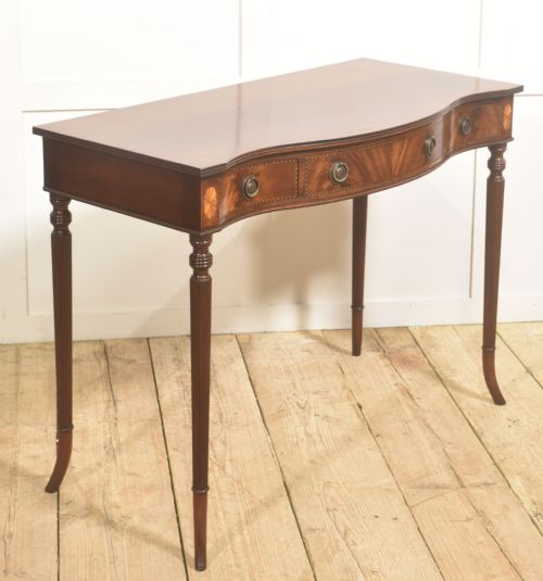FINE INLAID MAHOGANY WRITING TABLE - ADDITIONAL PHOTO 3