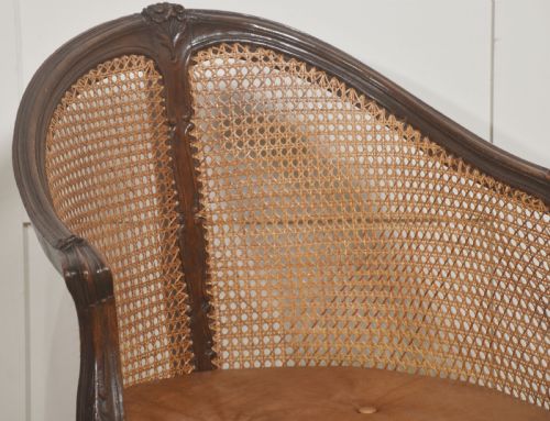 FRENCH CARVED OAK CANED BERGRE CHAIR - ADDITIONAL PHOTO 3
