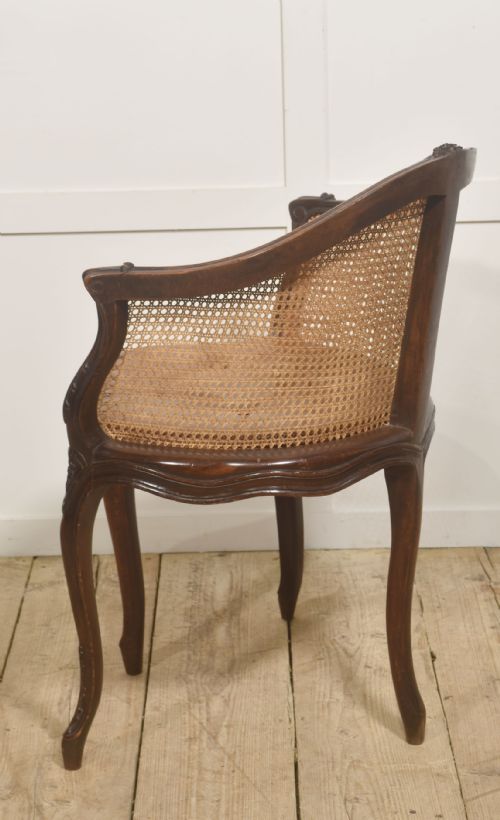 FRENCH CARVED OAK CANED BERGRE CHAIR - ADDITIONAL PHOTO 8
