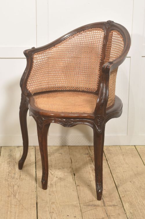 FRENCH CARVED OAK CANED BERGRE CHAIR - ADDITIONAL PHOTO 9