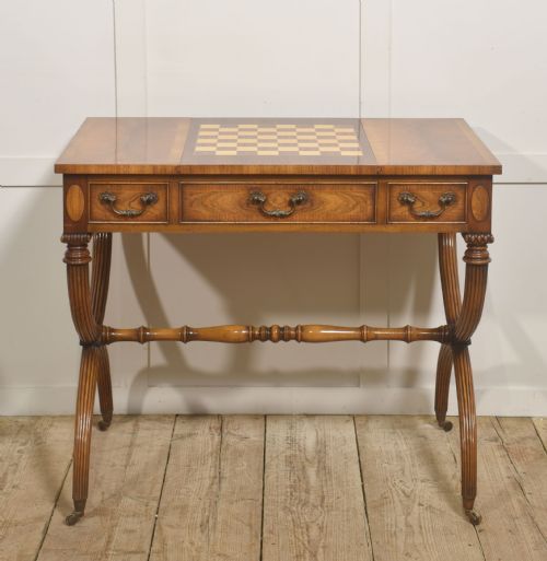 REGENCYSTYLE ROSEWOOD INLAID GAMES TABLE - ADDITIONAL PHOTO 1