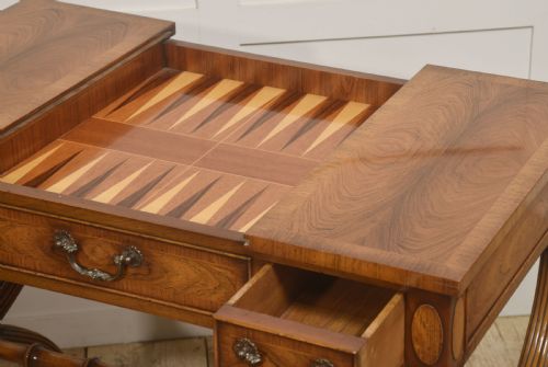 REGENCYSTYLE ROSEWOOD INLAID GAMES TABLE - ADDITIONAL PHOTO 8