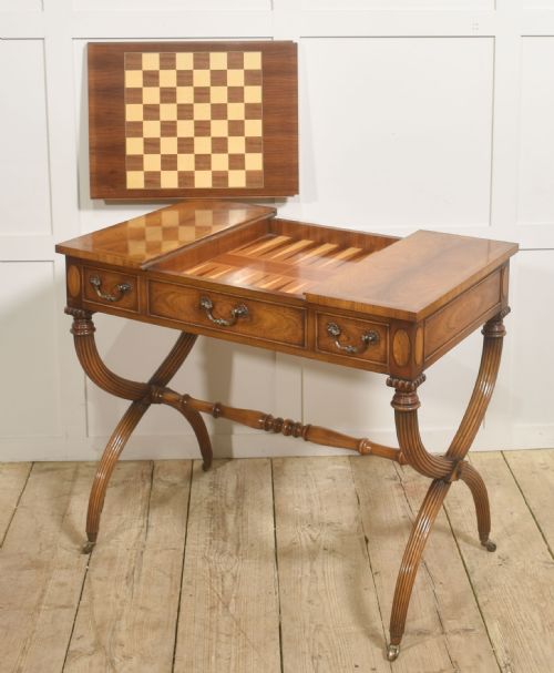 REGENCYSTYLE ROSEWOOD INLAID GAMES TABLE - ADDITIONAL PHOTO 11