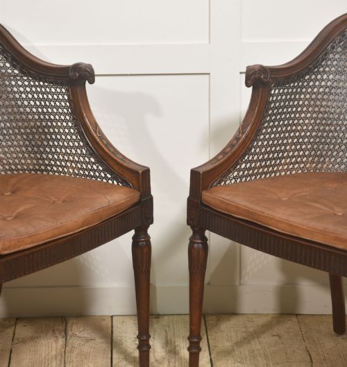 PAIR OF REGENCYSTYLE MAHOGANY CANEBACK ARMCHAIRS - ADDITIONAL PHOTO 1