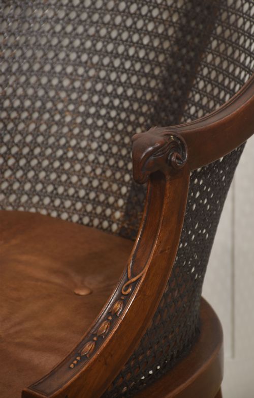 PAIR OF REGENCYSTYLE MAHOGANY CANEBACK ARMCHAIRS - ADDITIONAL PHOTO 4