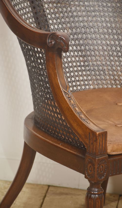 PAIR OF REGENCYSTYLE MAHOGANY CANEBACK ARMCHAIRS - ADDITIONAL PHOTO 9