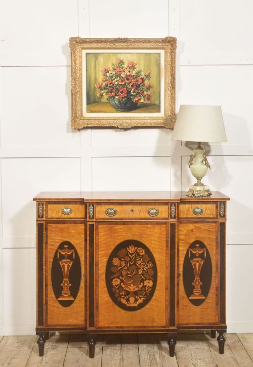 SHERATON REVIVAL INLAID SATINWOOD SIDEBOARD - ADDITIONAL PHOTO 8