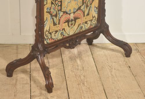CARVED OAK FIRESCREEN WITH FIGURAL TAPESTRY PANEL - ADDITIONAL PHOTO 8