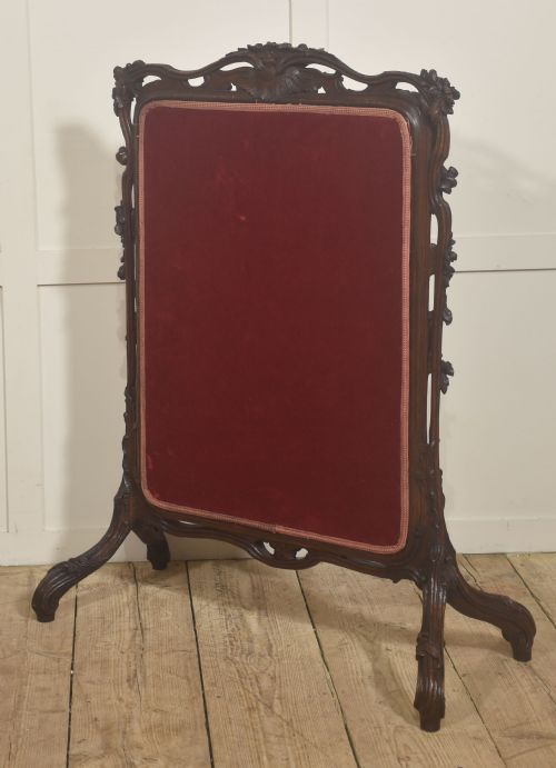 CARVED OAK FIRESCREEN WITH FIGURAL TAPESTRY PANEL - ADDITIONAL PHOTO 10