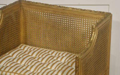 LOUIS XVI STYLE GILTWOOD CANED STOOL - ADDITIONAL PHOTO 4