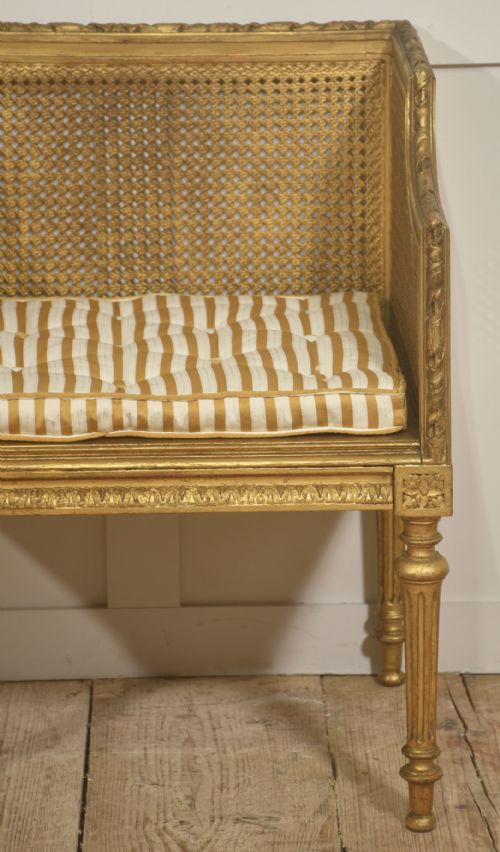 LOUIS XVI STYLE GILTWOOD CANED STOOL - ADDITIONAL PHOTO 5