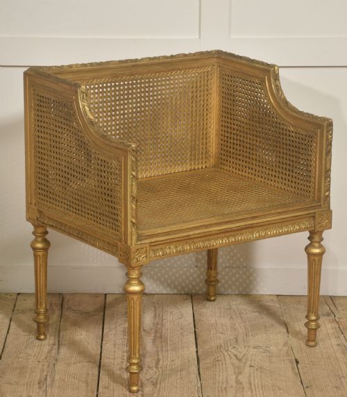 LOUIS XVI STYLE GILTWOOD CANED STOOL - ADDITIONAL PHOTO 7