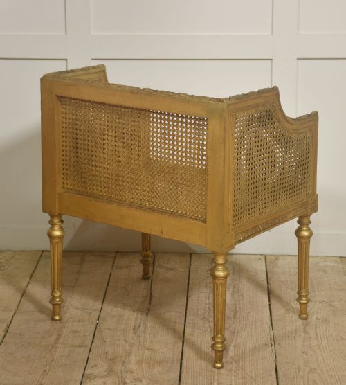 LOUIS XVI STYLE GILTWOOD CANED STOOL - ADDITIONAL PHOTO 8