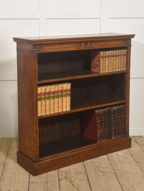 LATE 19TH CENTURY SOLID OAK OPEN BOOKCASE - ADDITIONAL PHOTO 5