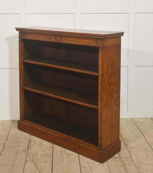 LATE 19TH CENTURY SOLID OAK OPEN BOOKCASE - ADDITIONAL PHOTO 6