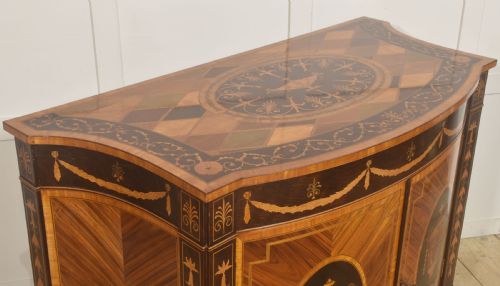 FINE GEORGE III STYLE SATINWOOD ROSEWOOD MARQUETRY SIDEBOARD - ADDITIONAL PHOTO 4