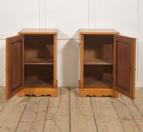 PAIR OF NEOCLASSICAL REVIVAL MARQUETRY BEDSIDE CABINETS - ADDITIONAL PHOTO 4