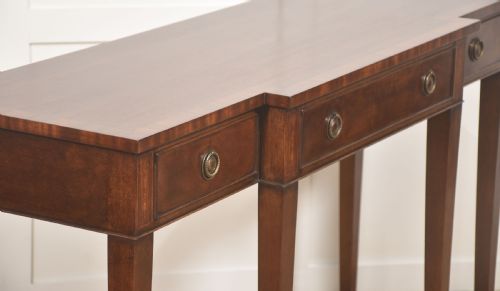 MAHOGANY BREAKFRONT THREEDRAWER SIDE TABLE - ADDITIONAL PHOTO 3