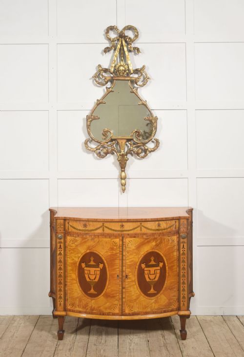 NEOCLASSICAL SATINWOOD MARQUETRY DEMILUNE SIDE CABINET - ADDITIONAL PHOTO 6