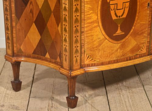 NEOCLASSICAL SATINWOOD MARQUETRY DEMILUNE SIDE CABINET - ADDITIONAL PHOTO 7