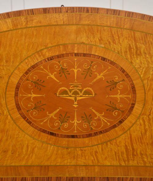 NEOCLASSICAL SATINWOOD MARQUETRY DEMILUNE SIDE CABINET - ADDITIONAL PHOTO 14