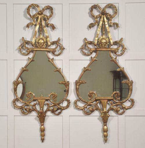 pair of 19th century giltwood rococo revival wall mirrors - CATEGORY: ANTIQUE MIRRORS - DATED 19TH CENTURY