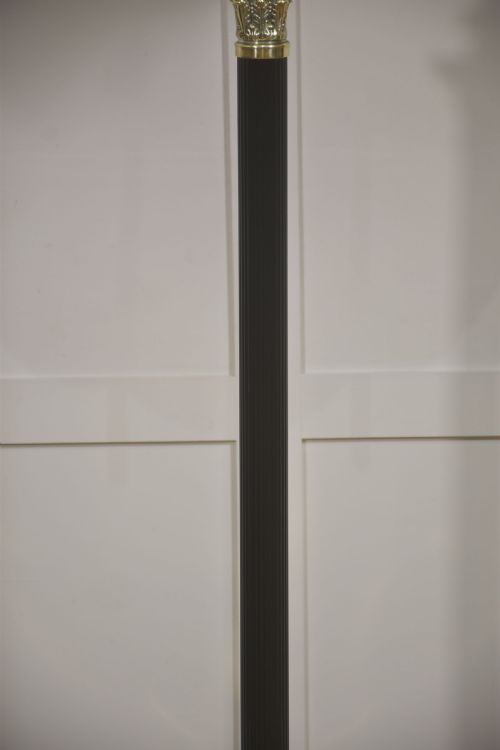 NEOCLASSICAL BRASS AND BLACK COLUMN STANDARD LAMP WITH ADJUSTABLE STEM - ADDITIONAL PHOTO 2