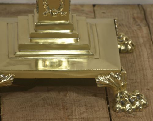 NEOCLASSICAL BRASS AND BLACK COLUMN STANDARD LAMP WITH ADJUSTABLE STEM - ADDITIONAL PHOTO 6