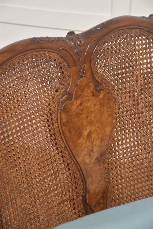 LOUIS XV STYLE CARVED WALNUT AND CANE SETTEE - ADDITIONAL PHOTO 8