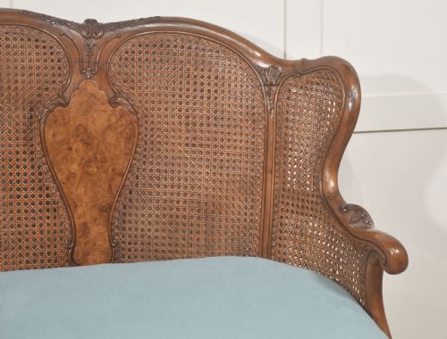 LOUIS XV STYLE CARVED WALNUT AND CANE SETTEE - ADDITIONAL PHOTO 10