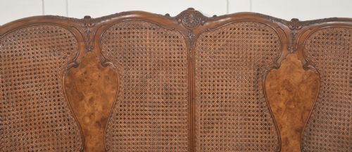 LOUIS XV STYLE CARVED WALNUT AND CANE SETTEE - ADDITIONAL PHOTO 11