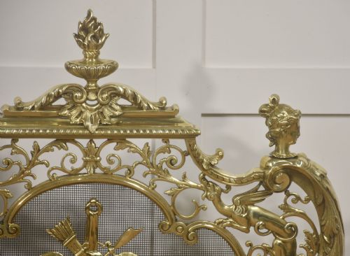 ORNATE PIERCED BRASS FIRE SCREEN - ADDITIONAL PHOTO 4