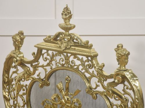 ORNATE PIERCED BRASS FIRE SCREEN - ADDITIONAL PHOTO 7