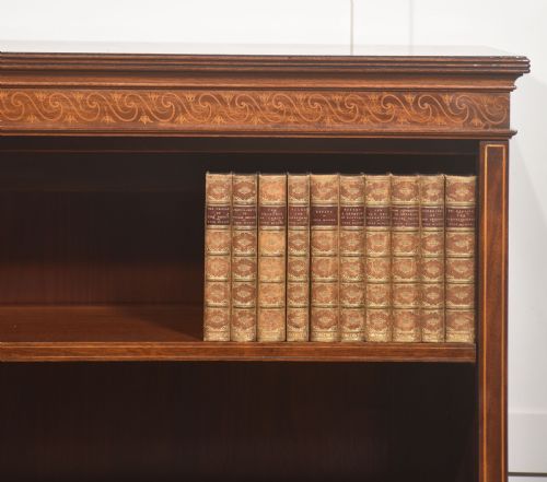 LATE 19TH CENTURY INLAID MAHOGANY OPEN BOOKCASE - ADDITIONAL PHOTO 1