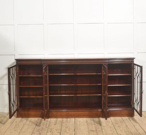 GEORGIAN STYLE MAHOGANY BREAKFRONT GLAZED BOOKCASE - ADDITIONAL PHOTO 15