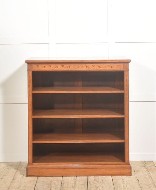 SATINWOOD OPEN BOOKCASE WITH INLAID FRIEZE - ADDITIONAL PHOTO 8