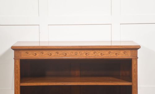 SATINWOOD OPEN BOOKCASE WITH INLAID FRIEZE - ADDITIONAL PHOTO 9