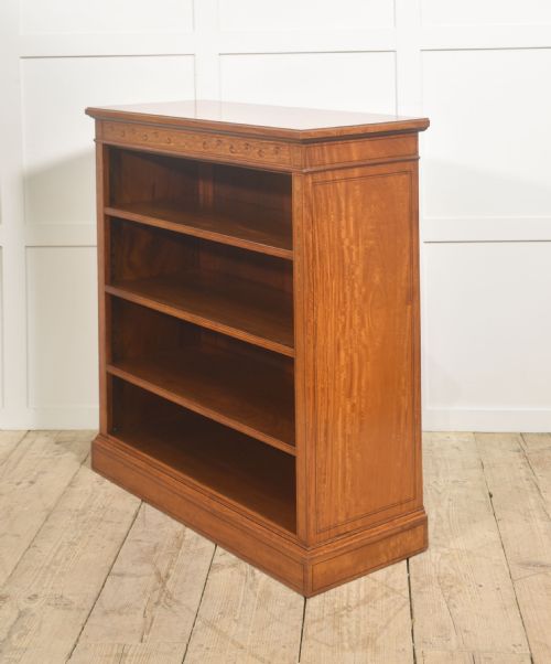 SATINWOOD OPEN BOOKCASE WITH INLAID FRIEZE - ADDITIONAL PHOTO 10