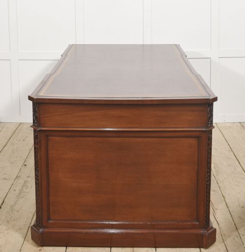 MAHOGANY PARTNERS PEDESTAL DESK WITH TOOLED LEATHER TOP - ADDITIONAL PHOTO 10