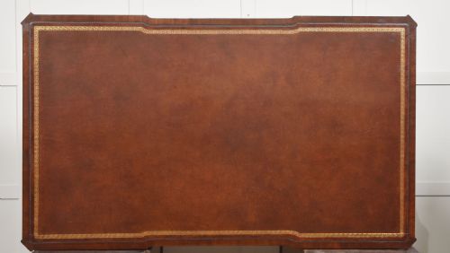 MAHOGANY PARTNERS PEDESTAL DESK WITH TOOLED LEATHER TOP - ADDITIONAL PHOTO 17