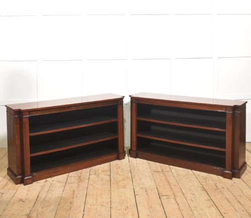 PAIR OF LOW MAHOGANY OPEN BOOKCASES - ADDITIONAL PHOTO 11