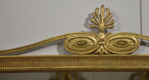 NEOCLASSICAL ADAM STYLE GILTWOOD PANELED OVERMANTEL MIRROR - ADDITIONAL PHOTO 1