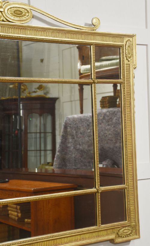 NEOCLASSICAL ADAM STYLE GILTWOOD PANELED OVERMANTEL MIRROR - ADDITIONAL PHOTO 8