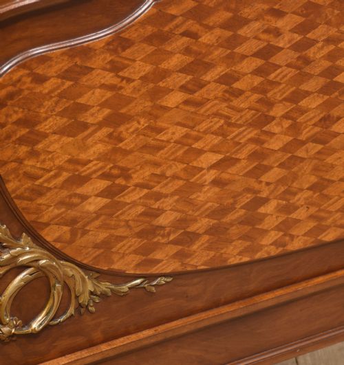 FINE LOUIS XVI STYLE MAHOGANY AND PARQUETRY DOUBLE BED - ADDITIONAL PHOTO 12